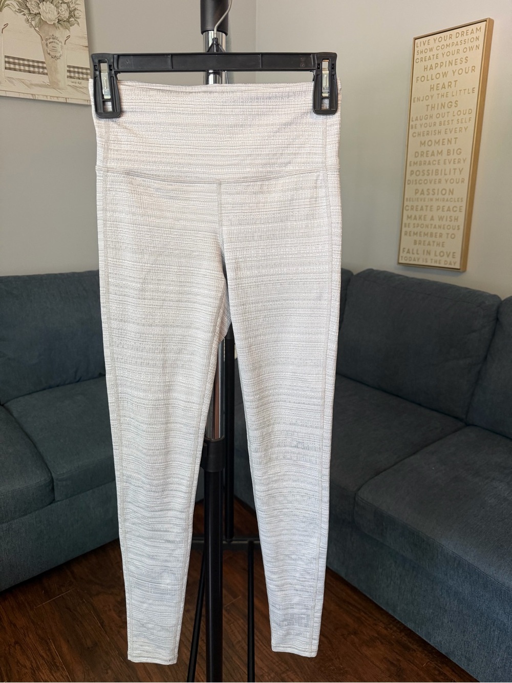 Athleta Textured High-Rise Leggings with Subtle Stripe